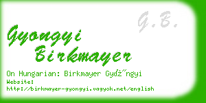 gyongyi birkmayer business card